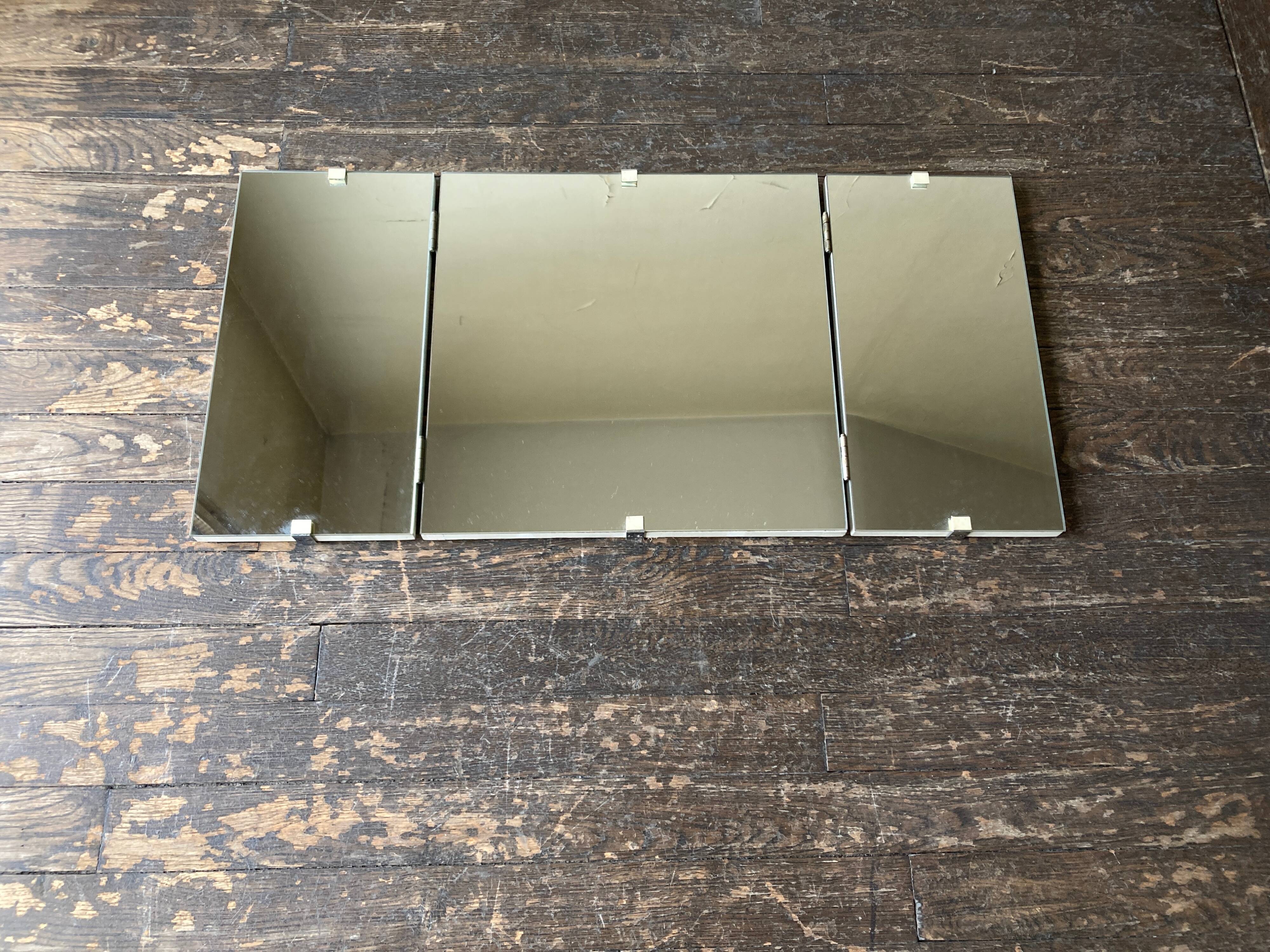 Wooden wallet triptych bathroom mirror 78cm x 38cm