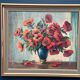Original Swedish Oil on Canvas – "Red Poppies in a Blue Vase" by C. Horst – Signed – Vintage and Framed – 72 × 62 cm (28.3" × 24.4")
