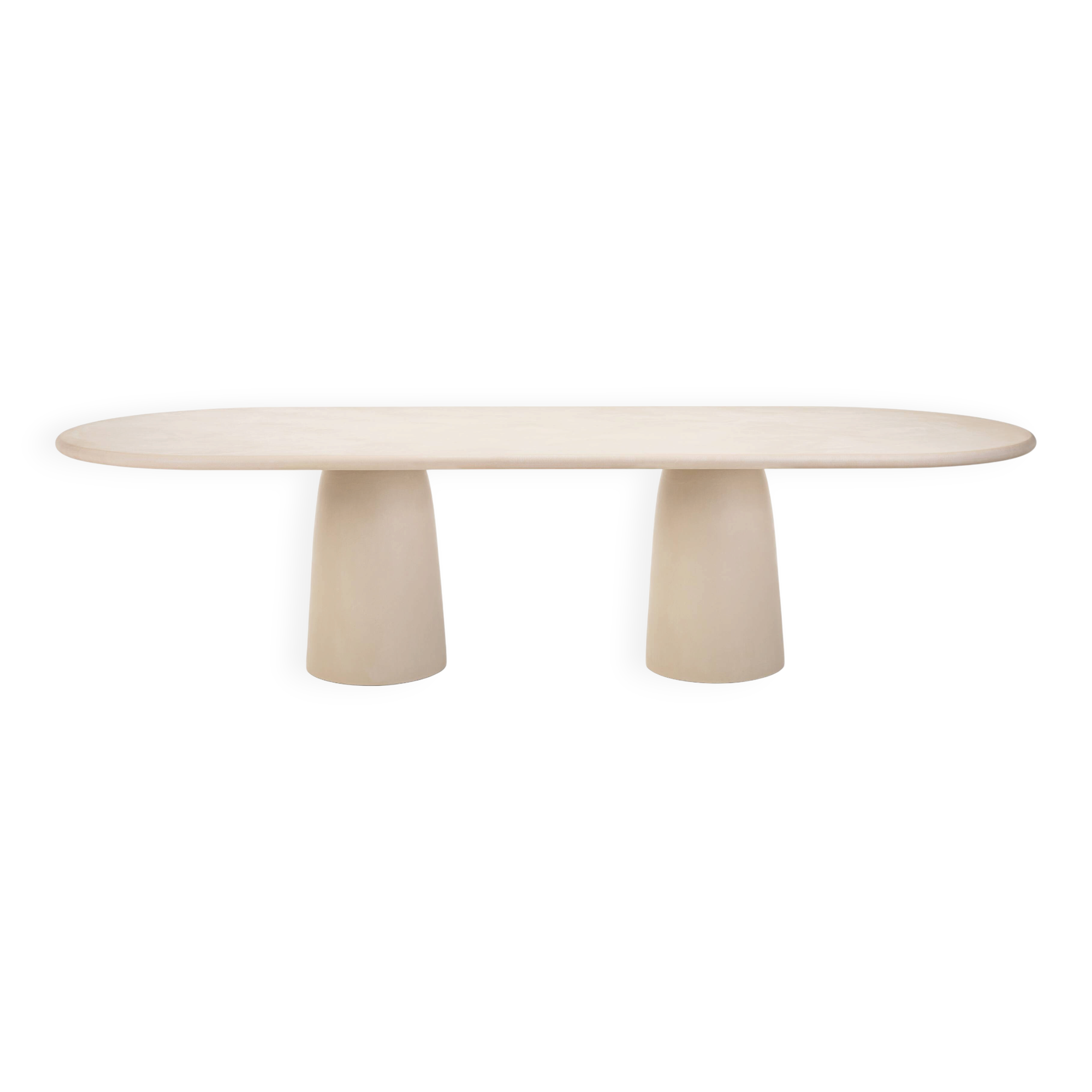Handmade Contemporary Textured Premium Plaster Dining Table - Customizable