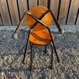 Two Vintage Industrial Stool Side Tables