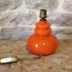 Pied de lampe en verre opalin orange