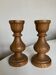 Pair of turned wooden baluster candlesticks, Scandinavian 1970s.
