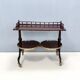 Walnut Serving Cart or Console Table with Two Sliding Shelves, Italy