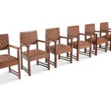 Amsterdam school chairs with original tapestry 1930