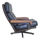 Beautiful vintage design Leolux swivel armchair, made in brown / dark brown / black leather and wooden frame