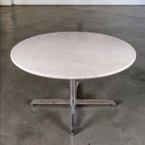 Table à manger en marbre beige Super Malta par Roche Bobois, France, 1980