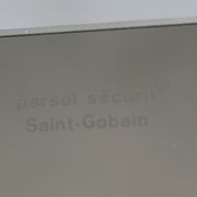Saint-gobain firewall, chromed steel and smoked glass, france, circa 1970