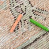 4x11 Long Wide Soft Beige Vintage Runner Rug, 116x334Cm FREE SHIPPING