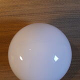 Globe 20cm en verre blanc ancien pour lampe suspension