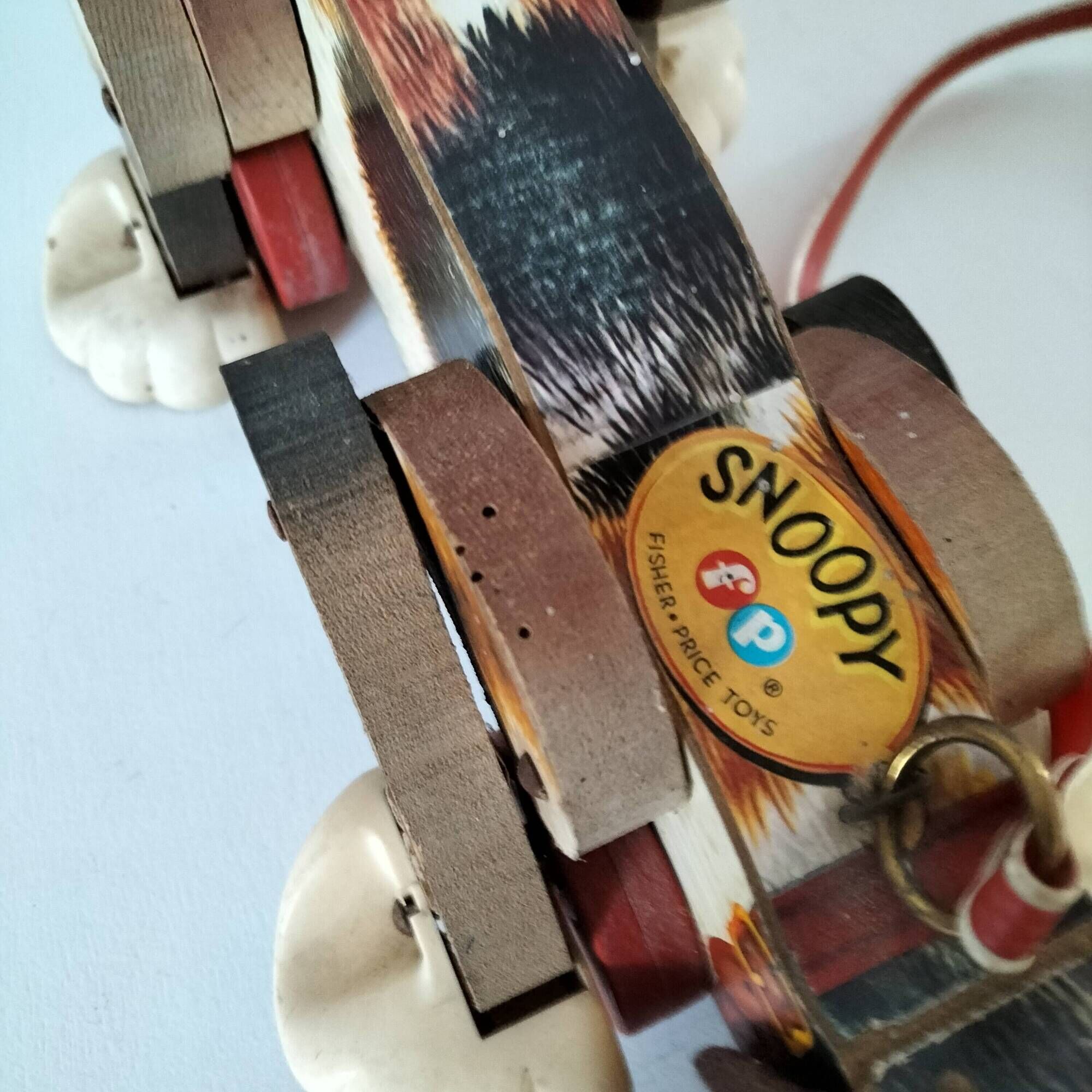 Fisher Price Snoopy wooden pull-along dog
