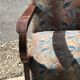 Paire de fauteuils Art Déco marron en noyer massif, tissu à motif multicolore, Budapest 1930s
