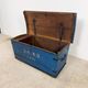 Antique Blue Painted Wooden Chest – Dated 1871