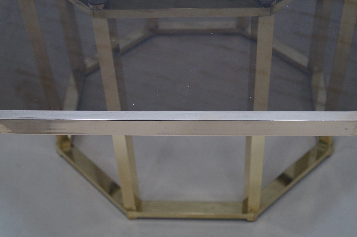 Brass  Italian coffee table by Romeo Rega, 1970s