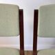 Pair of wooden armchairs and green and ecru fabrics 70s