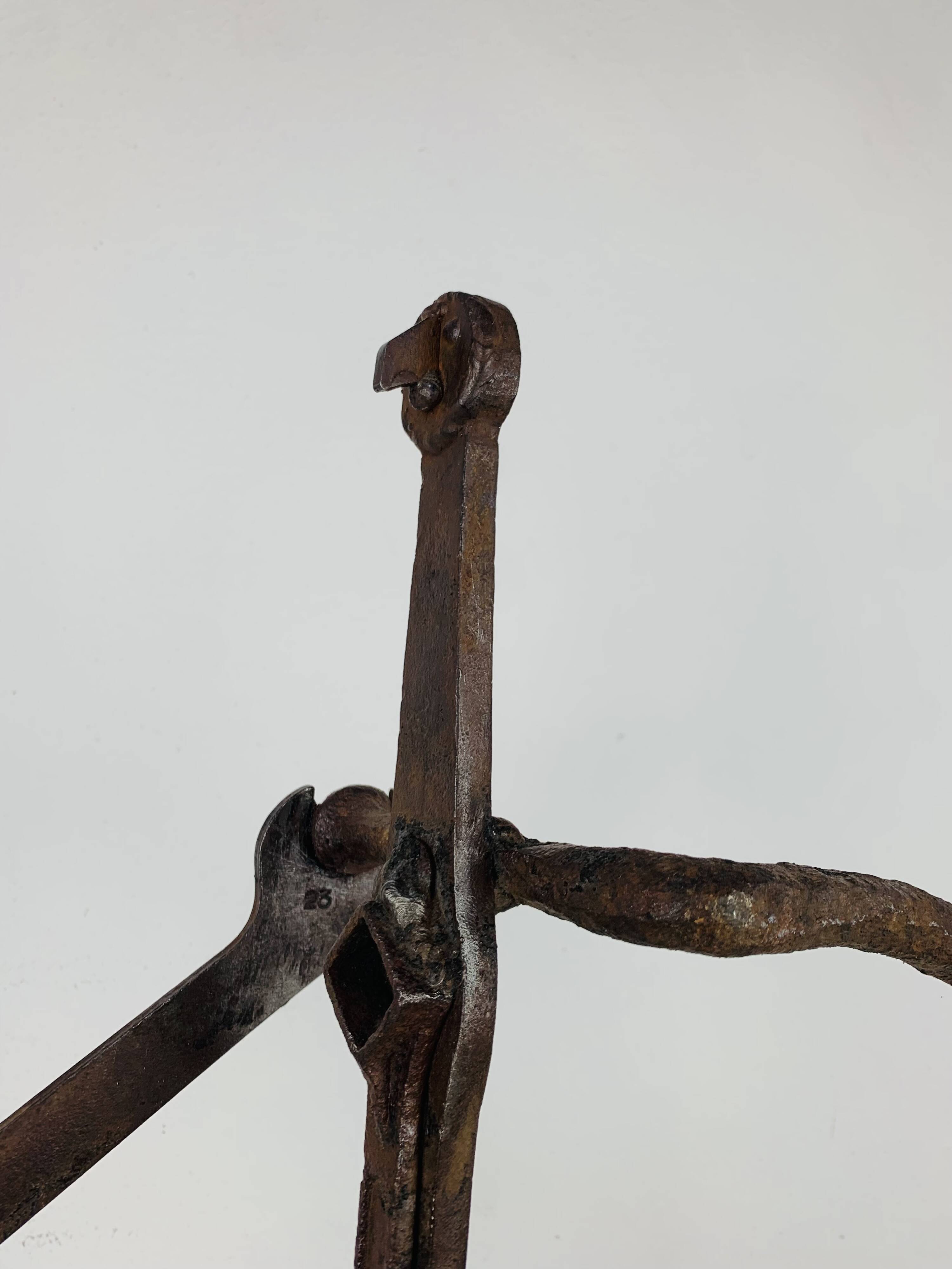 Brutalist sculpture in wrought iron, folk art