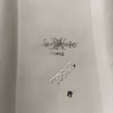 Asparagus plate, Sarreguemines earthenware, dark pink pattern