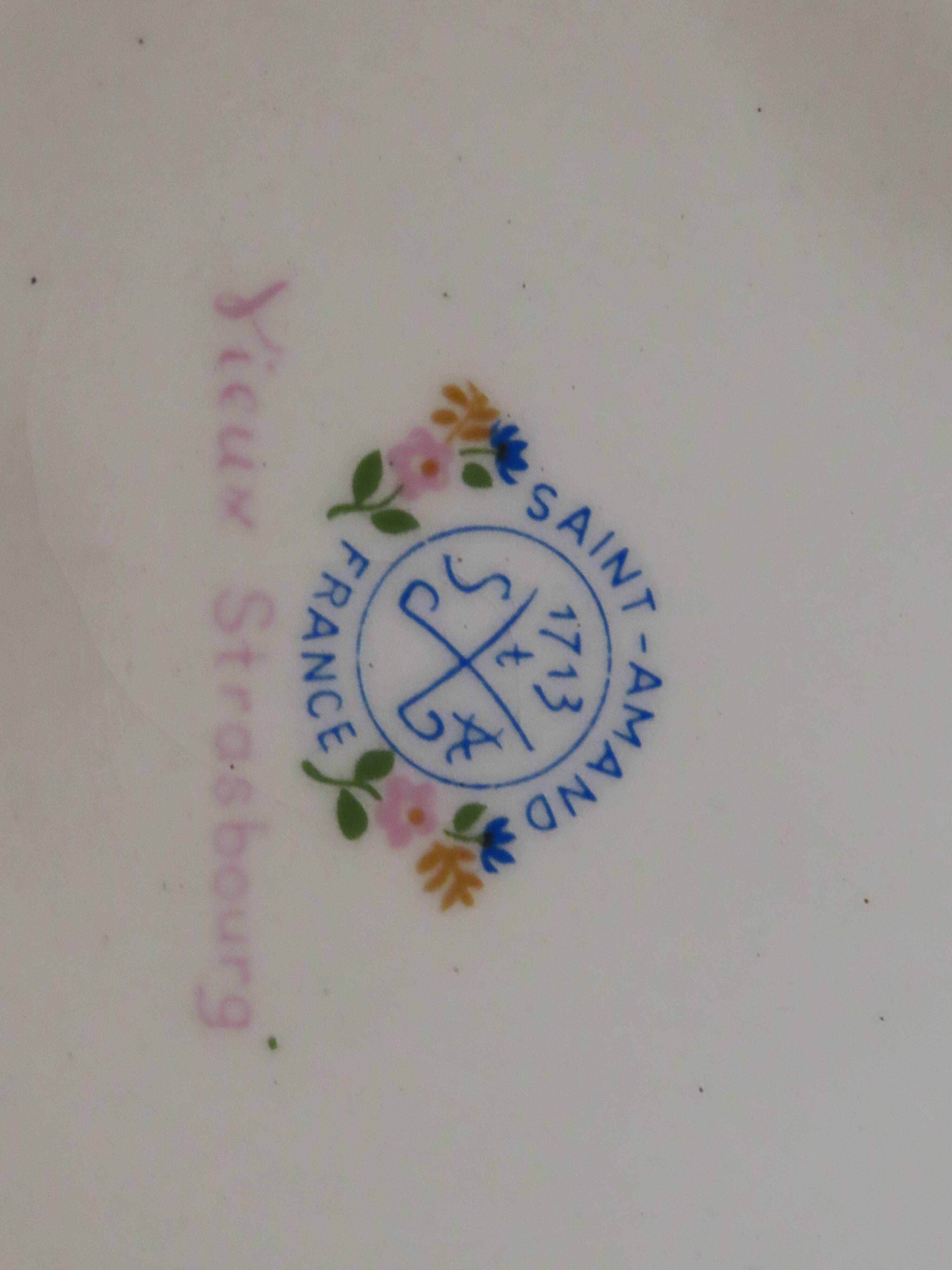 Soupière / légumier, porcelaine de Saint-Amand - Vieux Strasbourg