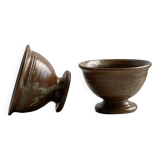 2 small ramekins and bowls in pyrite stoneware.