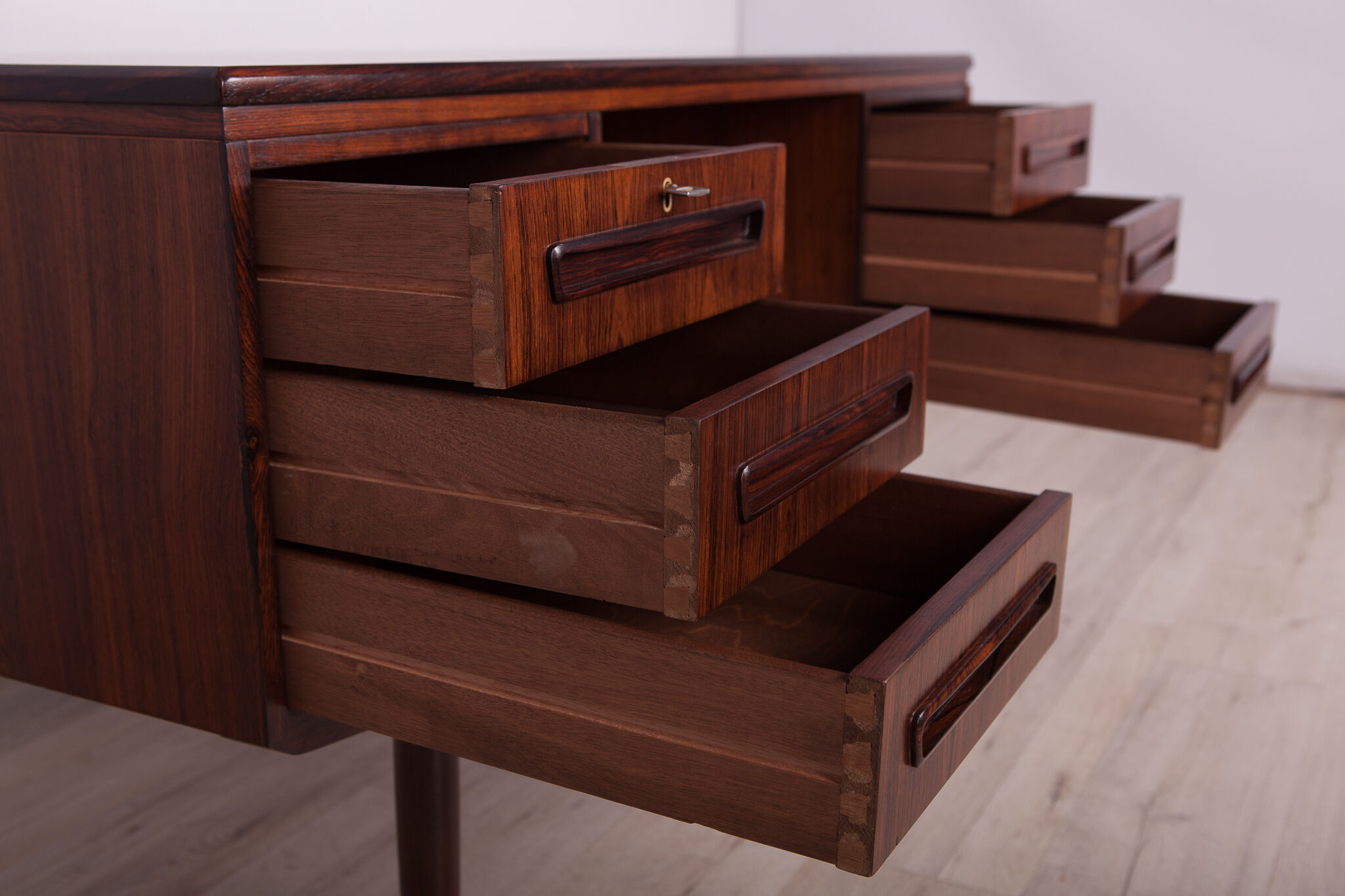 Rosewood desk by J. Svenstrup for A.P Mobler, 1960s