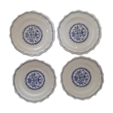 4 Plates made of GIEN camaieu blue central pattern and rinses model ROUEN