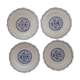 4 Plates made of GIEN camaieu blue central pattern and rinses model ROUEN