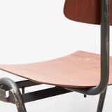 Eromes oak and grey-green chair with hooks