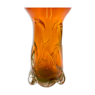 Orange vintage vase, Poland, 1960s / 1970s.