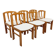 Set of 6 vintage chairs in elm wood and bouclé fabric from the 70s