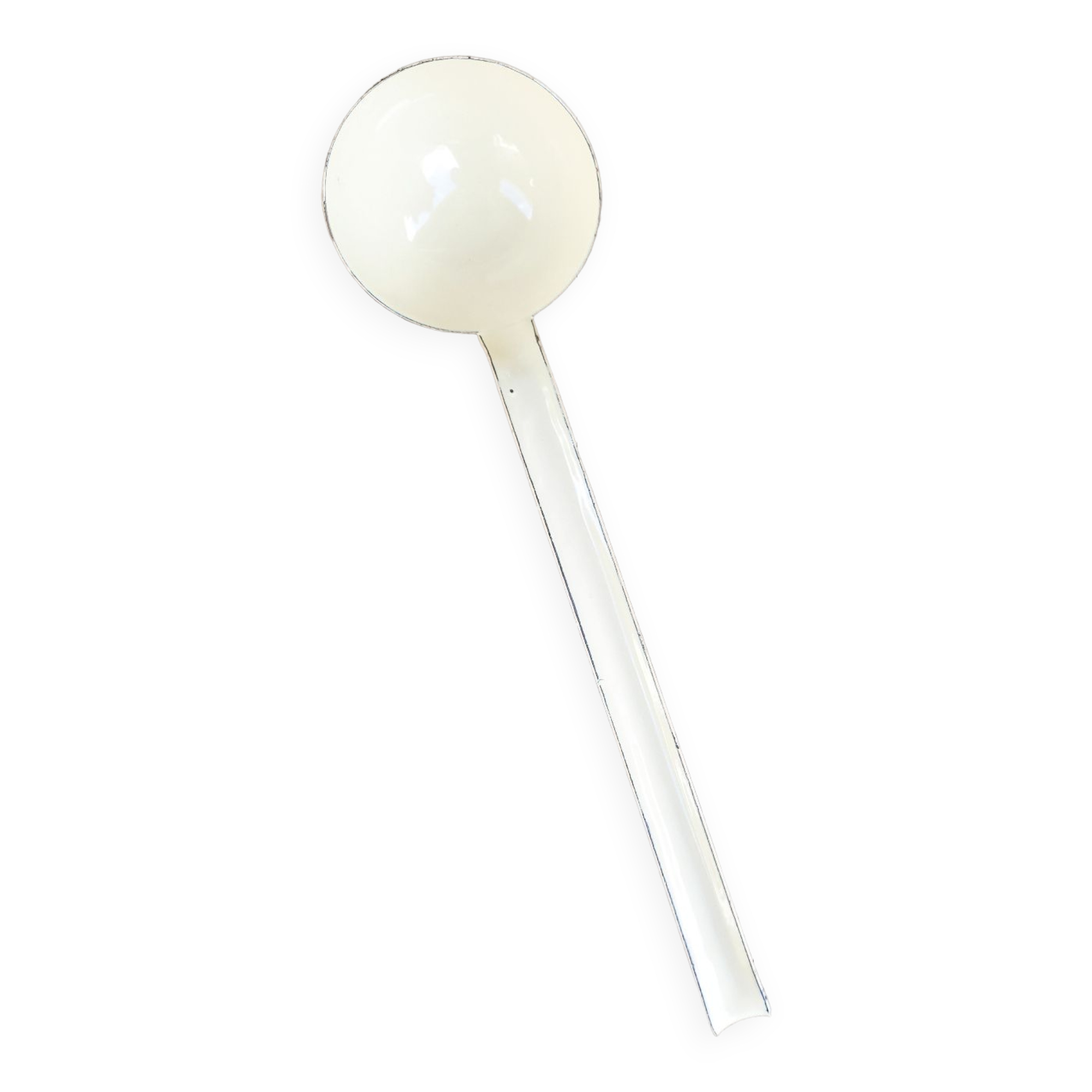 cream enamelled ladle