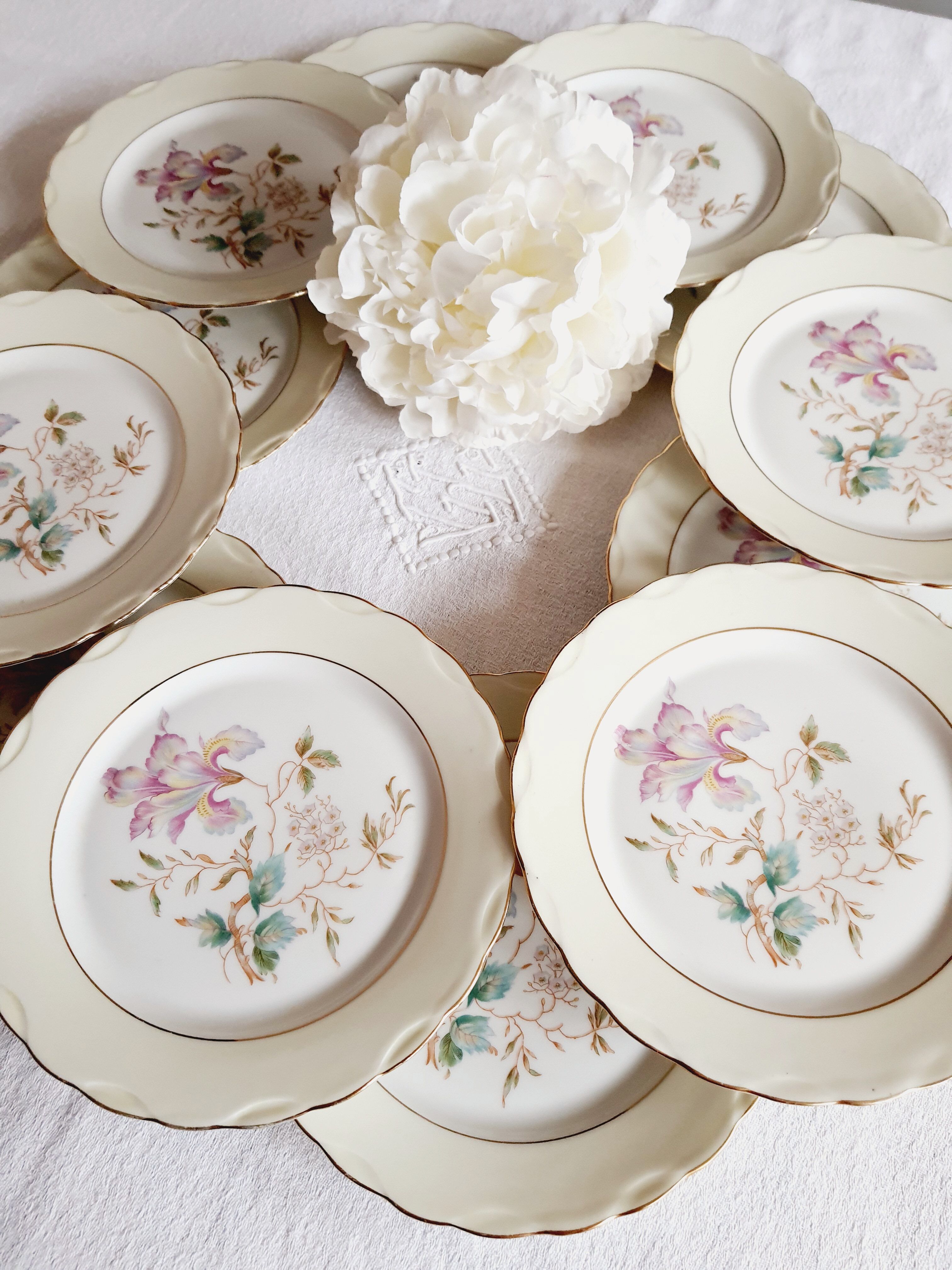 Lot 6 porcelain dessert plates from Limoges
