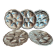 Set of 5 metal oyster plates