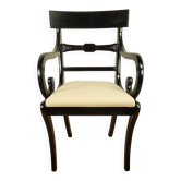 Fauteuil de G.T. Rackstraw, en acajou teinté noir, vintage d'Angleterre