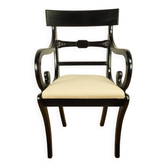 Armchair by G.T. Rackstraw, mahogany stained black, vintage from England