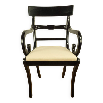 Armchair by G.T. Rackstraw, mahogany stained black, vintage from England