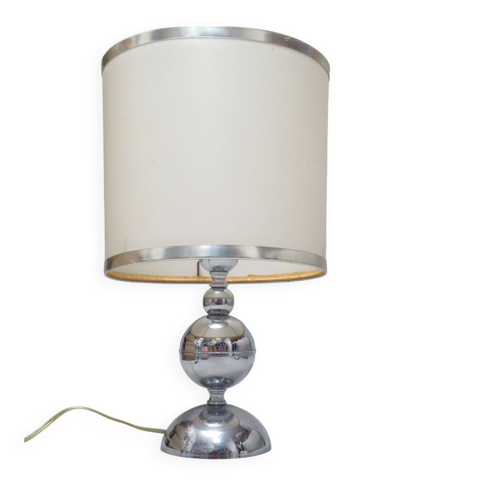 Lampe abat-jour chromé années 70