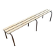 Large vintage school bench from the 1950s, made of wood and metal