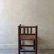 Corner straw chair "fireplace corner" in turned and beaded wood