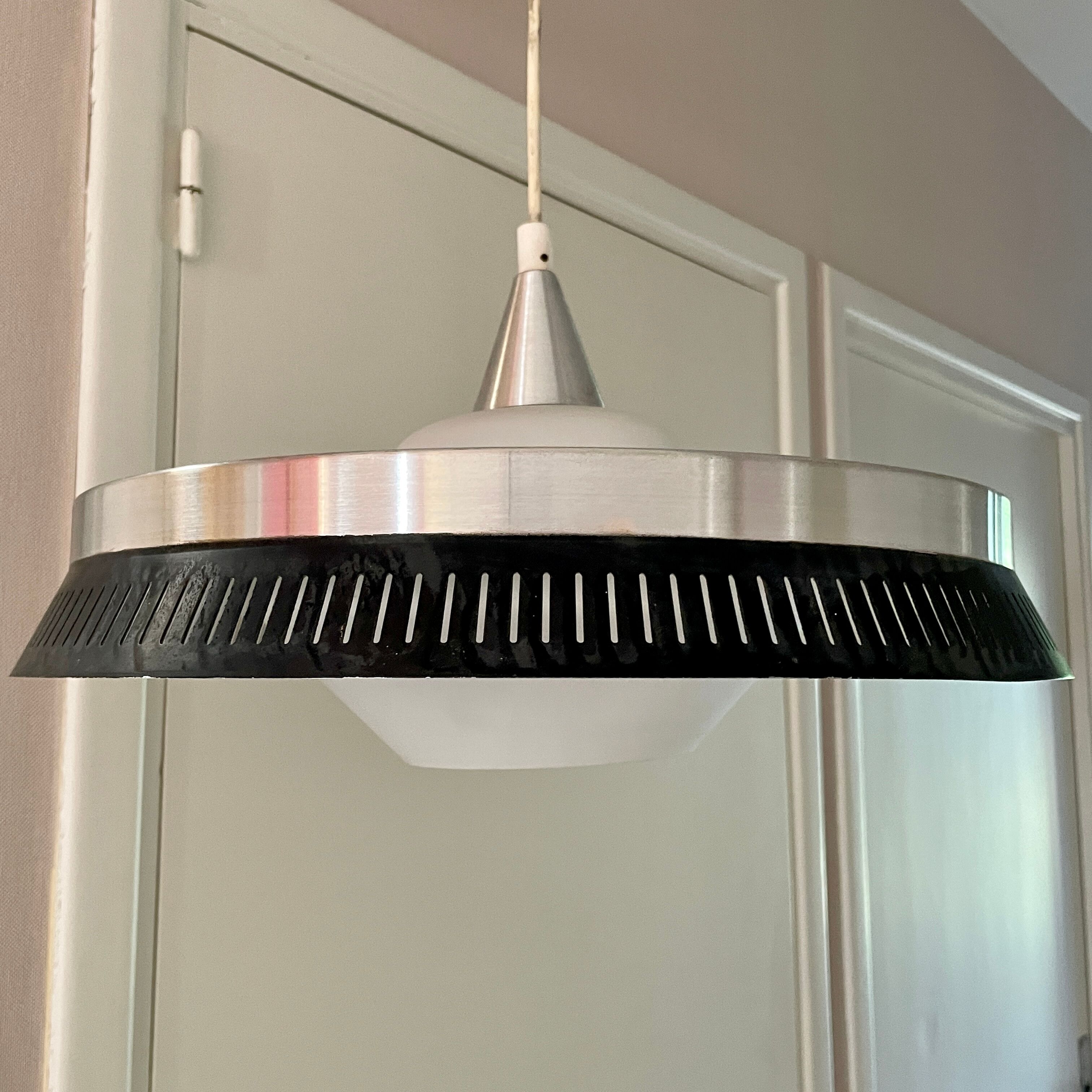 Scandinavian Fog & Murop pendant lamp in glass and perforated metal