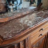 Old low art deco style sideboard, with marble and mirror