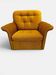 Vintage lounge chair on wheels in golden mustard corduroy 70s