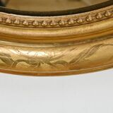 Miroir Ovale en Bois Doré, Style Louis XVI, époque Napoléon III – Milieu XIXe