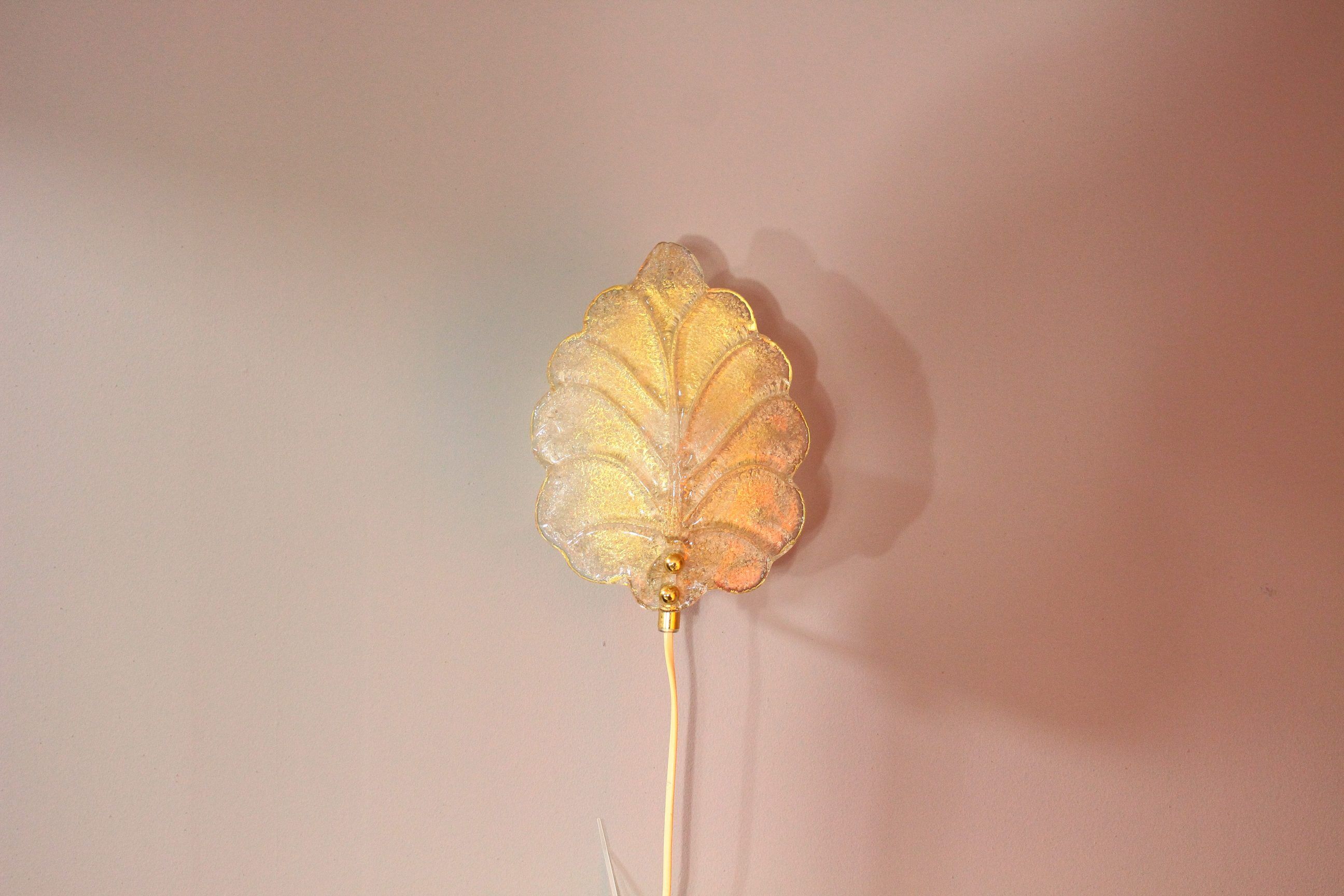 Glass wall lamp by Raf Sweden, 1970s