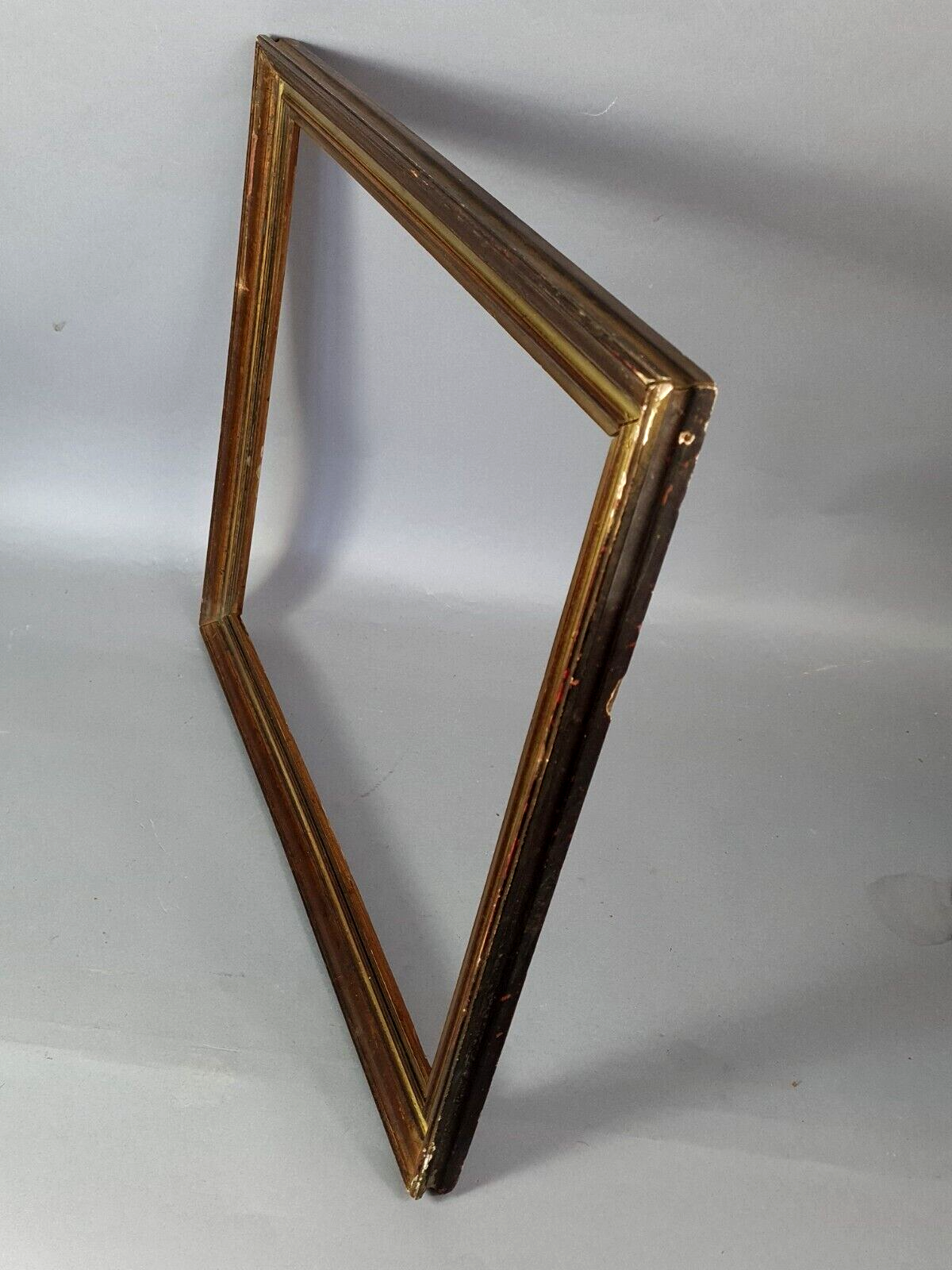 Old frame hollow edges gilded wood gold leaf 53x45 foliage 46x38 cm SB