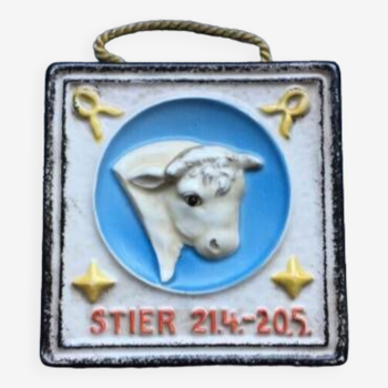 Goebel ceramic wall plaque - bull (Zodiac sign) 1930s