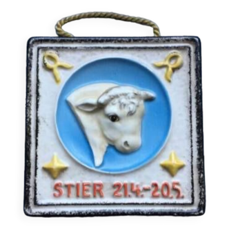 Goebel ceramic wall plaque - bull (Zodiac sign) 1930s