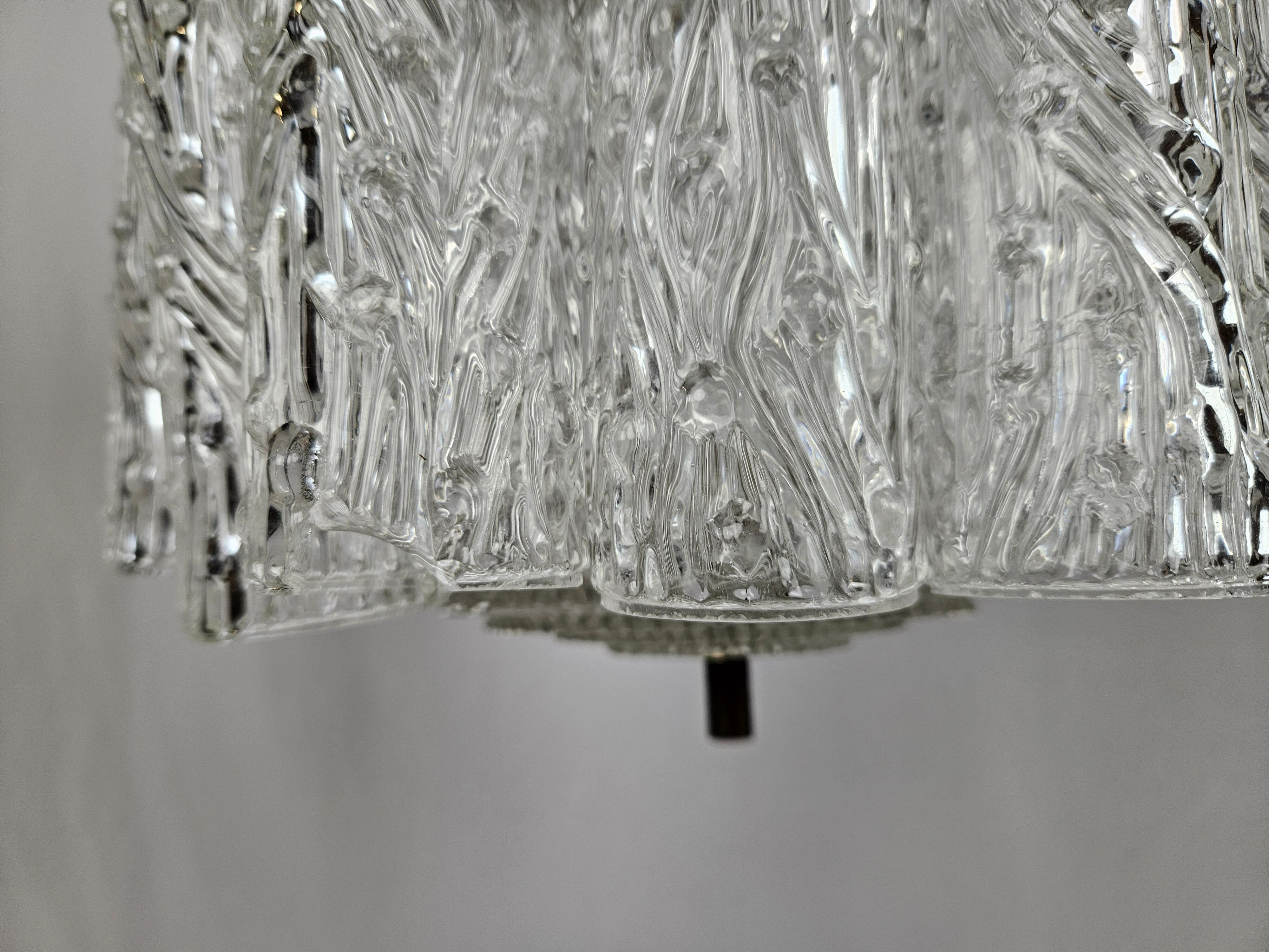 Murano glass chandelier with 14 tubular pendants