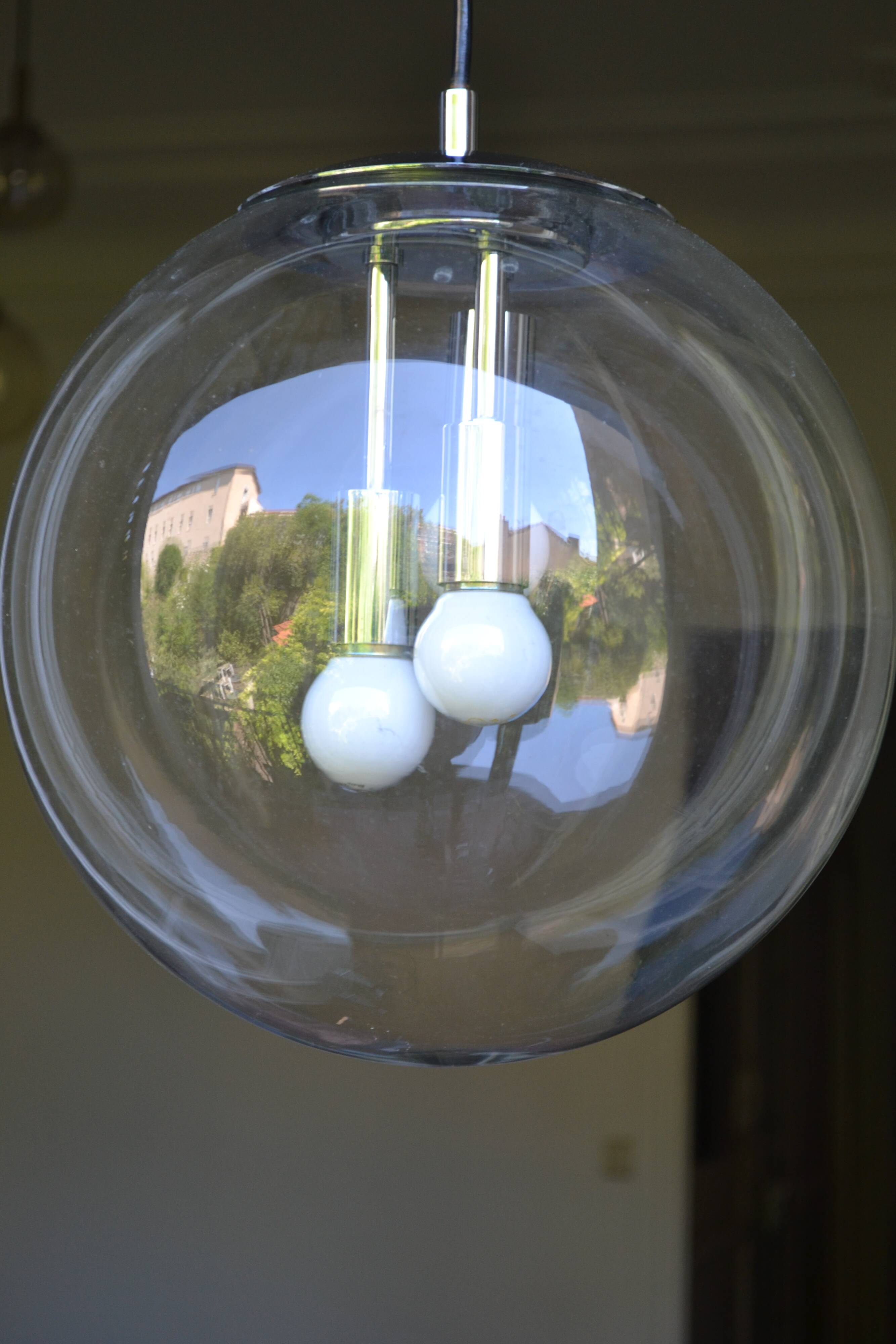 Chandelier pendant lamp Doria Leuchten West Germany 1960