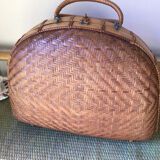 Valise en osier demi lune