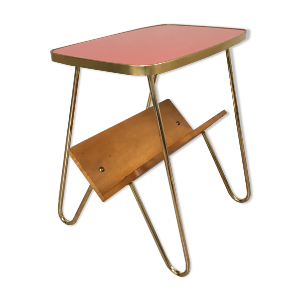 Table d'appoint porte revue design années 50