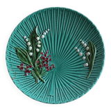 SMF Schramberg Majolica Fruit Dish Lily of the Valley and Forget-Me-Nots